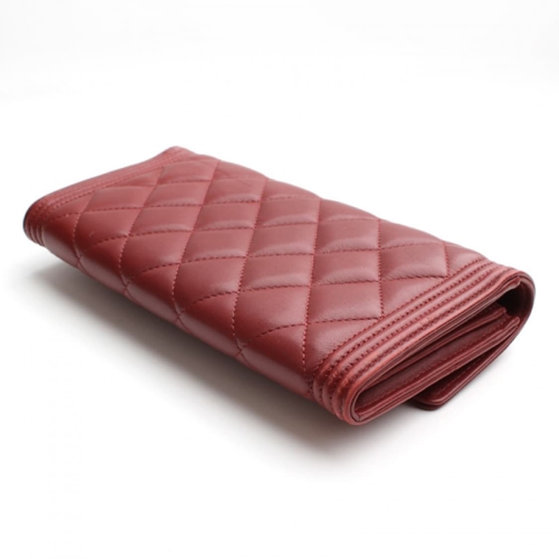 샤넬 딥레드 보이 빈티지 금장 장지갑 상품이미지3