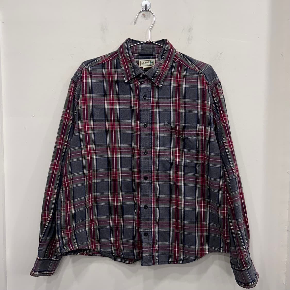 L.L Bean 엘엘빈 옴브레 체크 코튼 크롭셔츠 상품이미지2