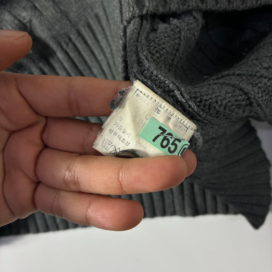 Polo  폴로 랄프로렌 자수 코튼 그레이 카라 꽈배기 니트 상품이미지6