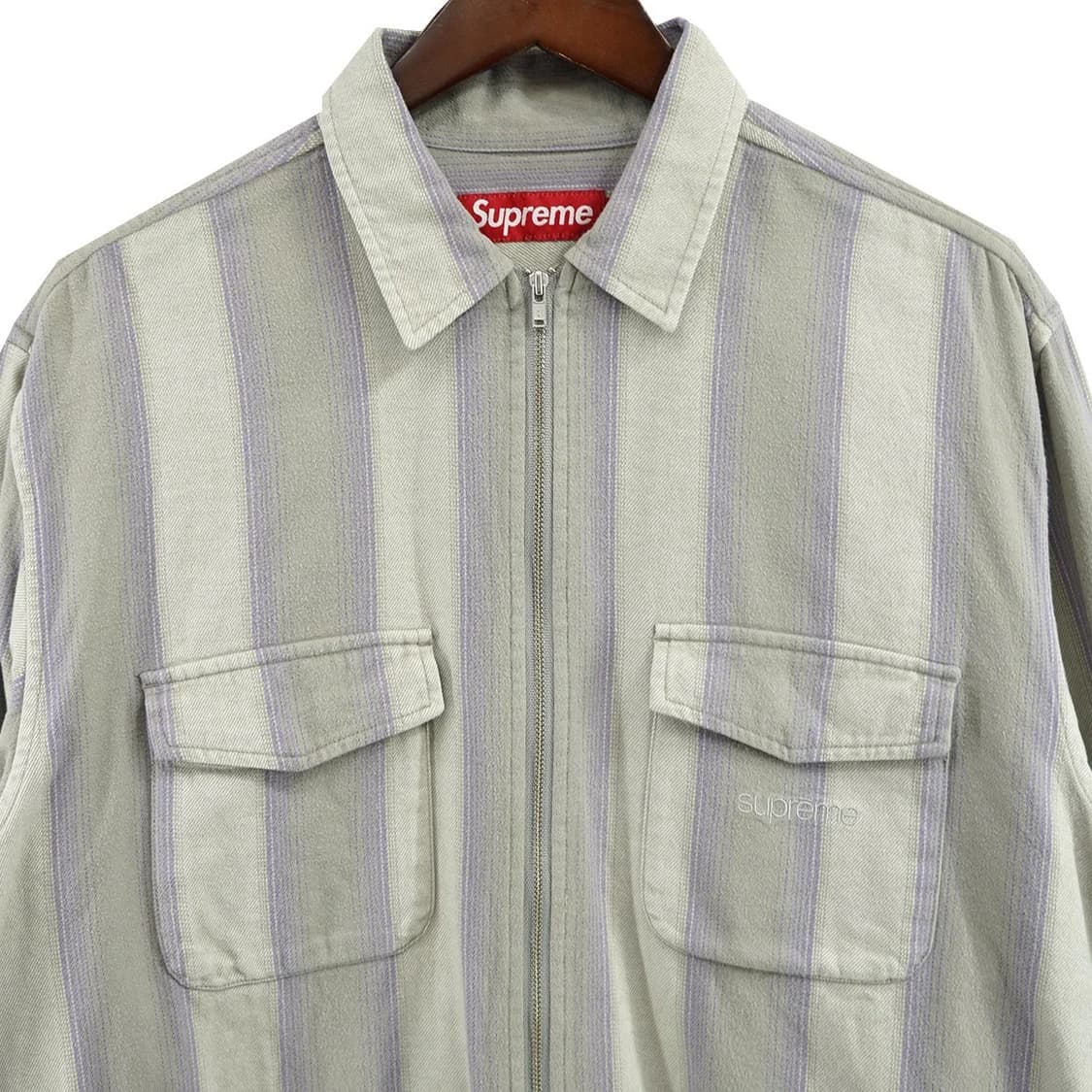 Supreme 23AW Stripe Flannel Zip Up Shirt 상품이미지3