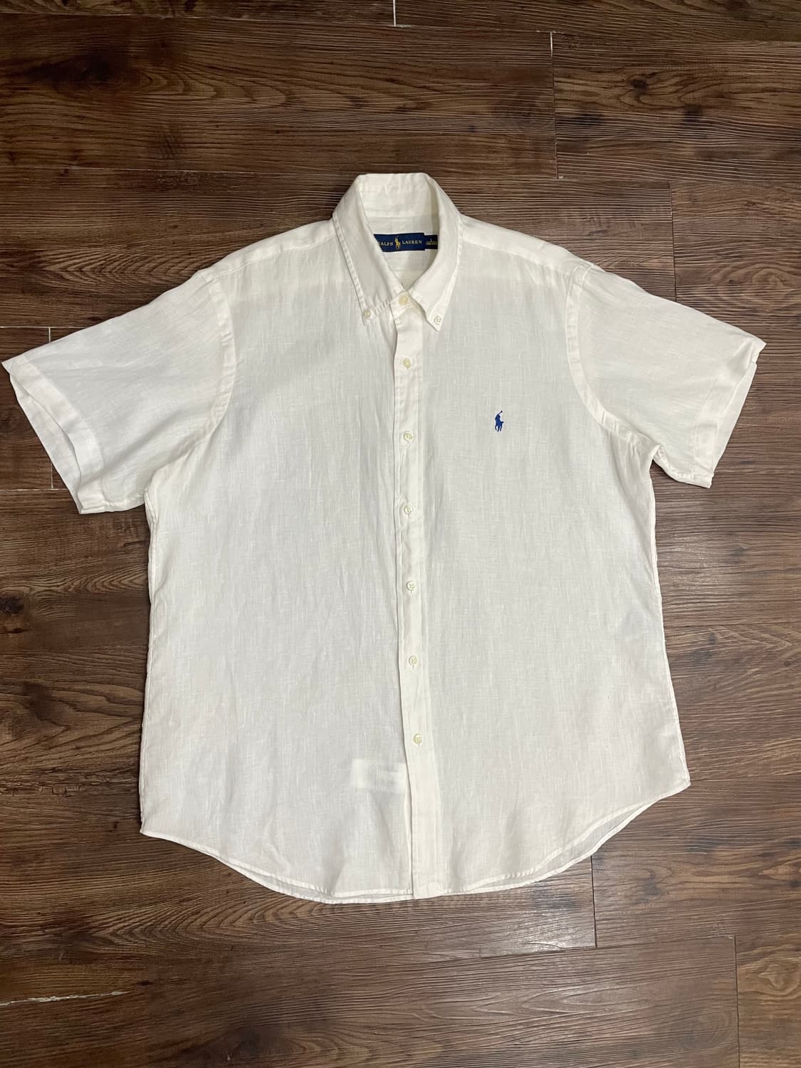 폴로 랄프로렌 린넨 반팔 셔츠 화이트 상품이미지2