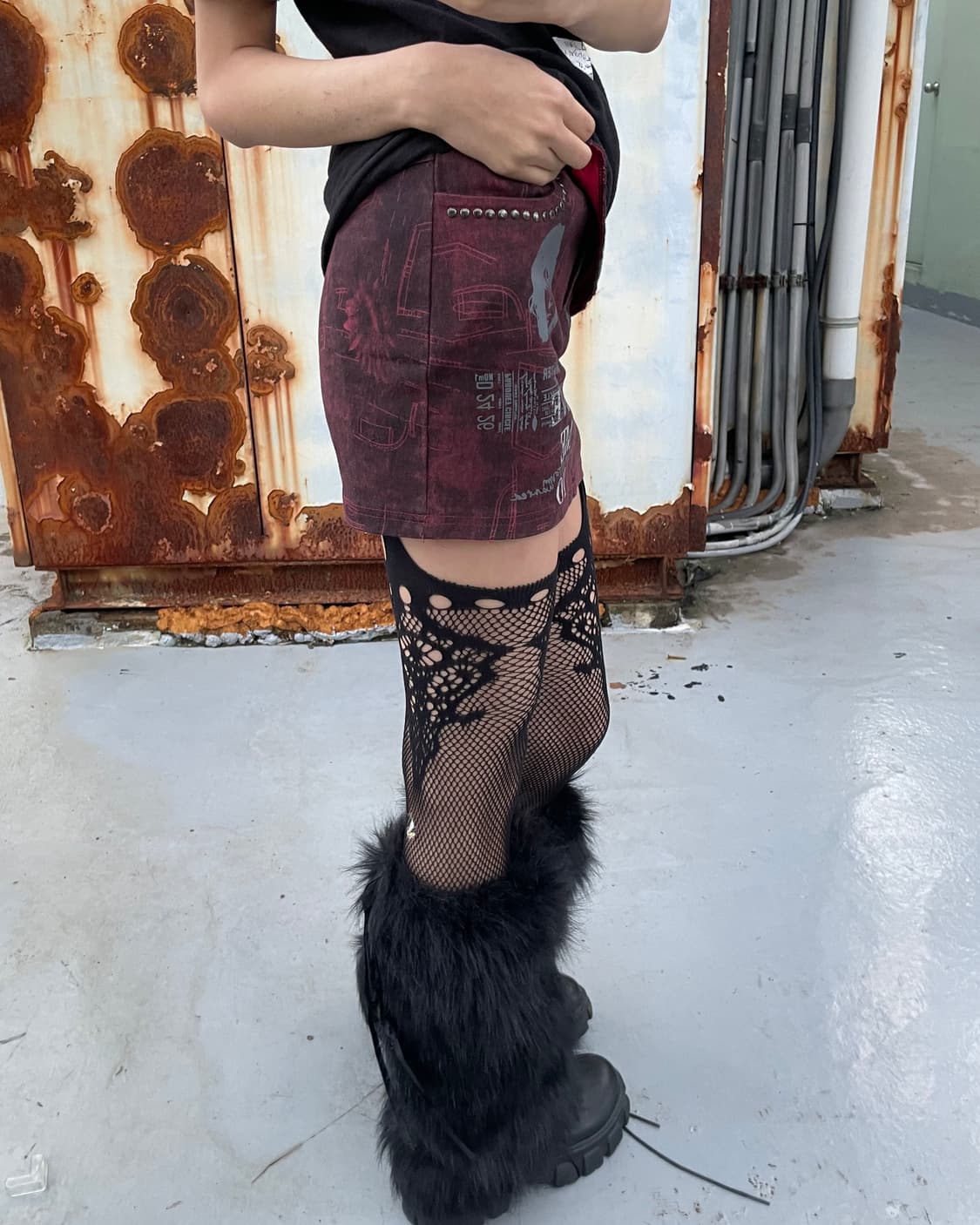 🎸레드 프린팅 스커트🎸 상품이미지2