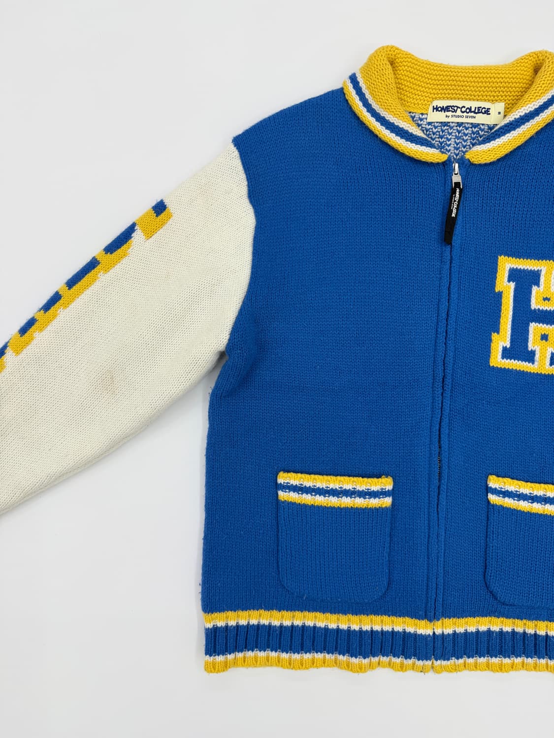 HONEST COLLEGE 울 니트 집업 자켓 상품이미지3