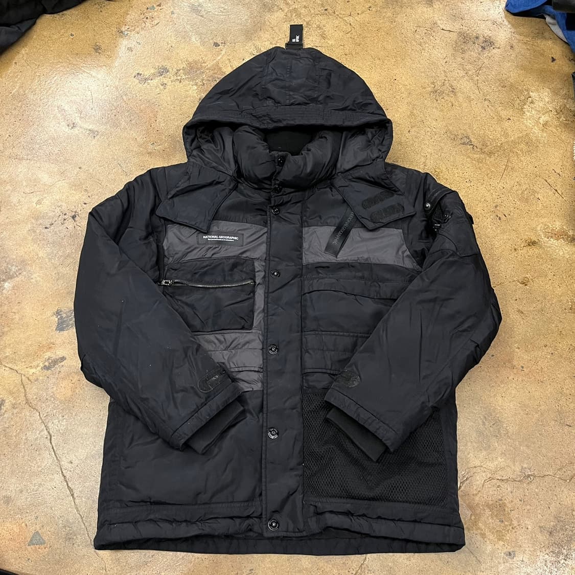 [정품/L] 내셔널지오그래픽 블랙 후드 패딩 점퍼 b19 상품이미지2