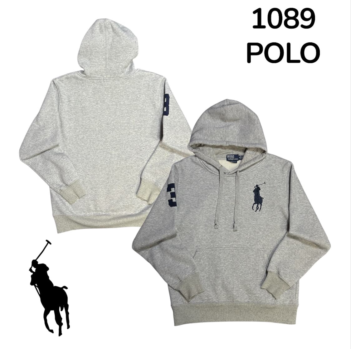 폴로 랄프로렌 빅포니 오버핏 회색 후드티 S 상품이미지1