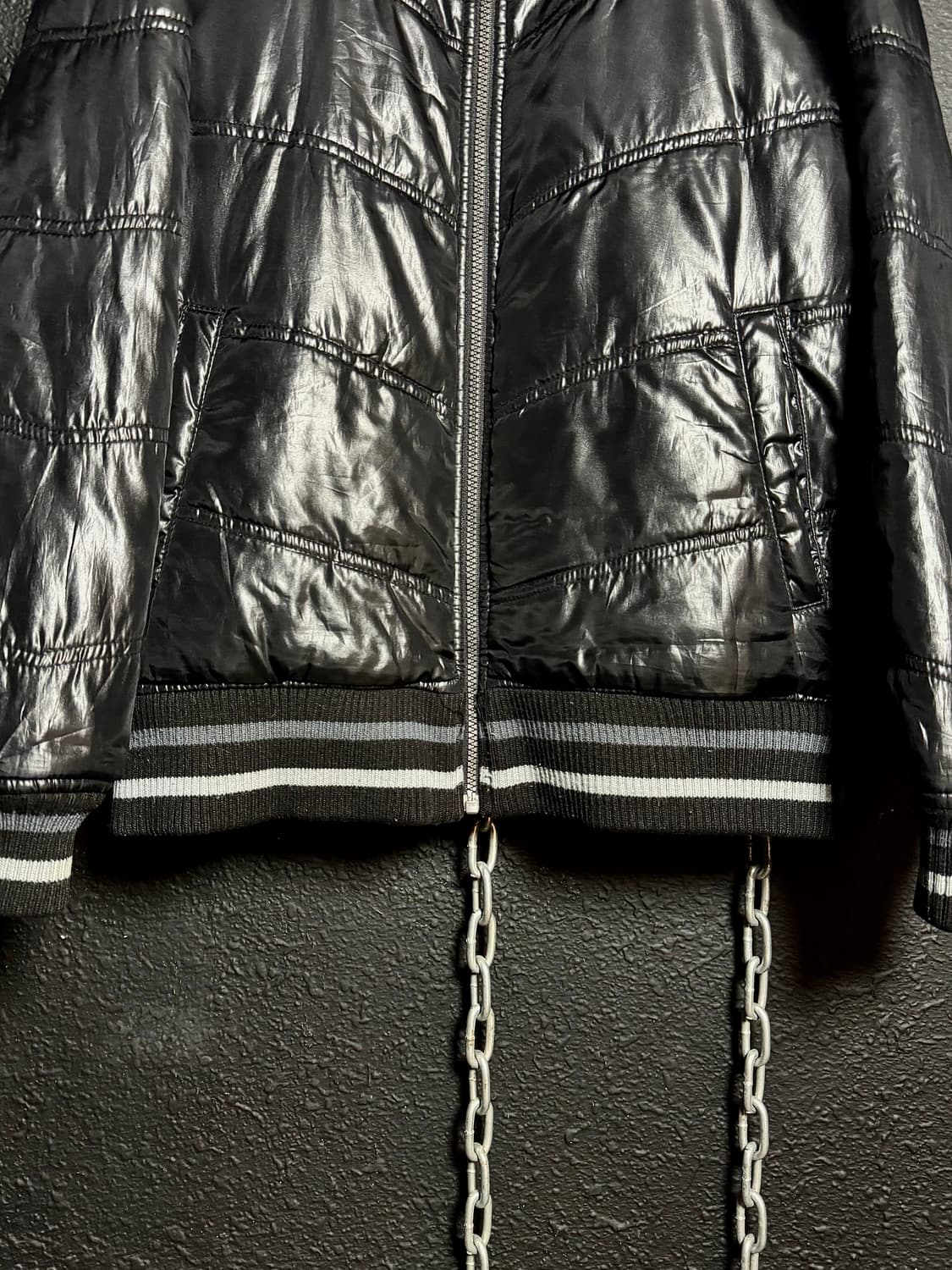 Converse - Black Stripe Rib Down Jacket  상품이미지3
