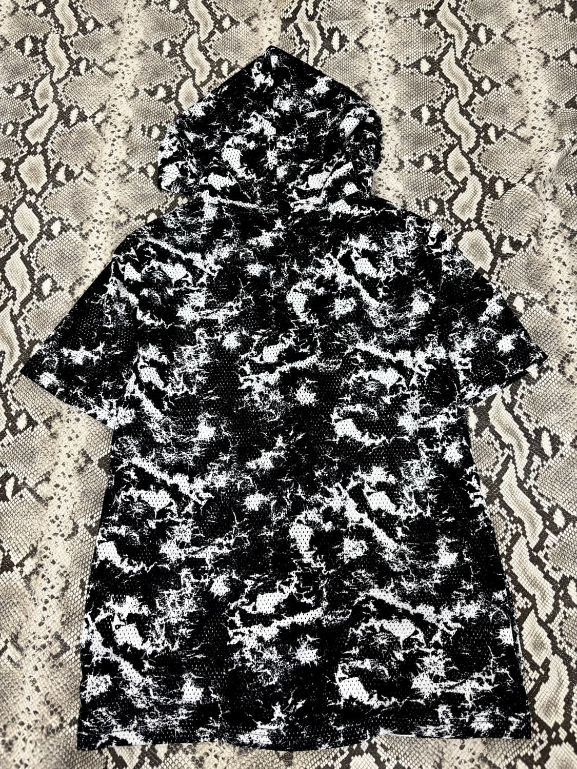 “Vintage” Cross Print Punk 1/2 Hooded Zi 상품이미지7
