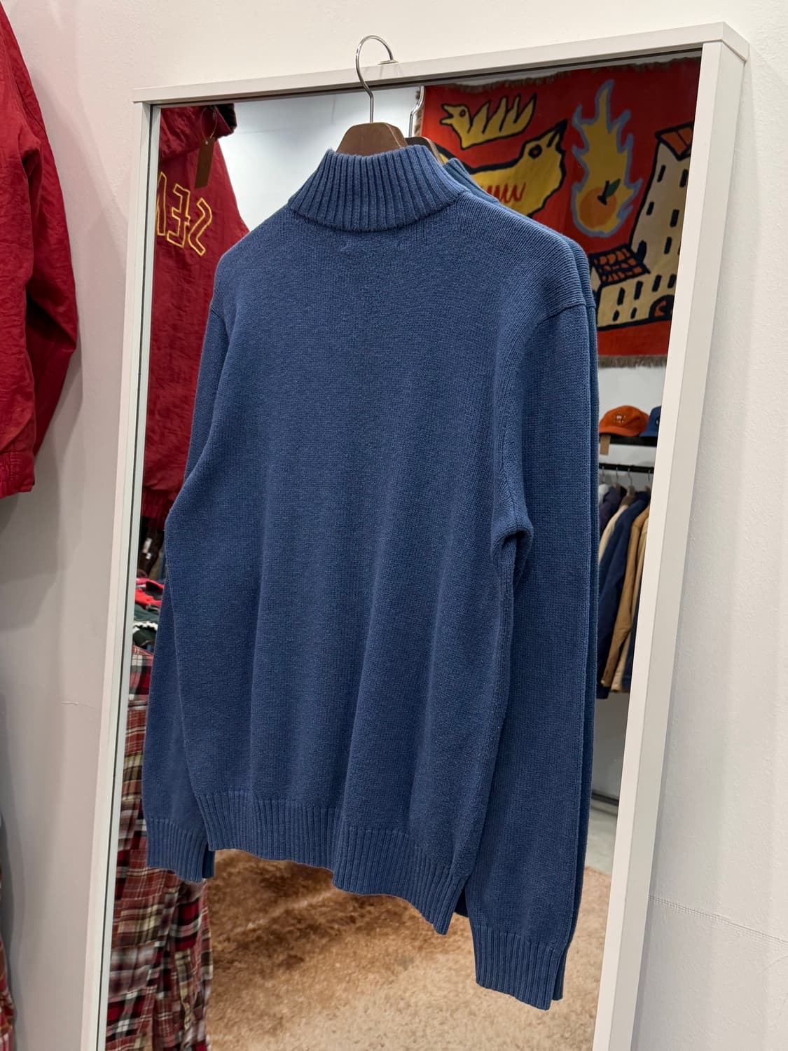 Polo RL 폴로 랄프로렌 하프넥 쿼터 집업 니트 (blue) 상품이미지5