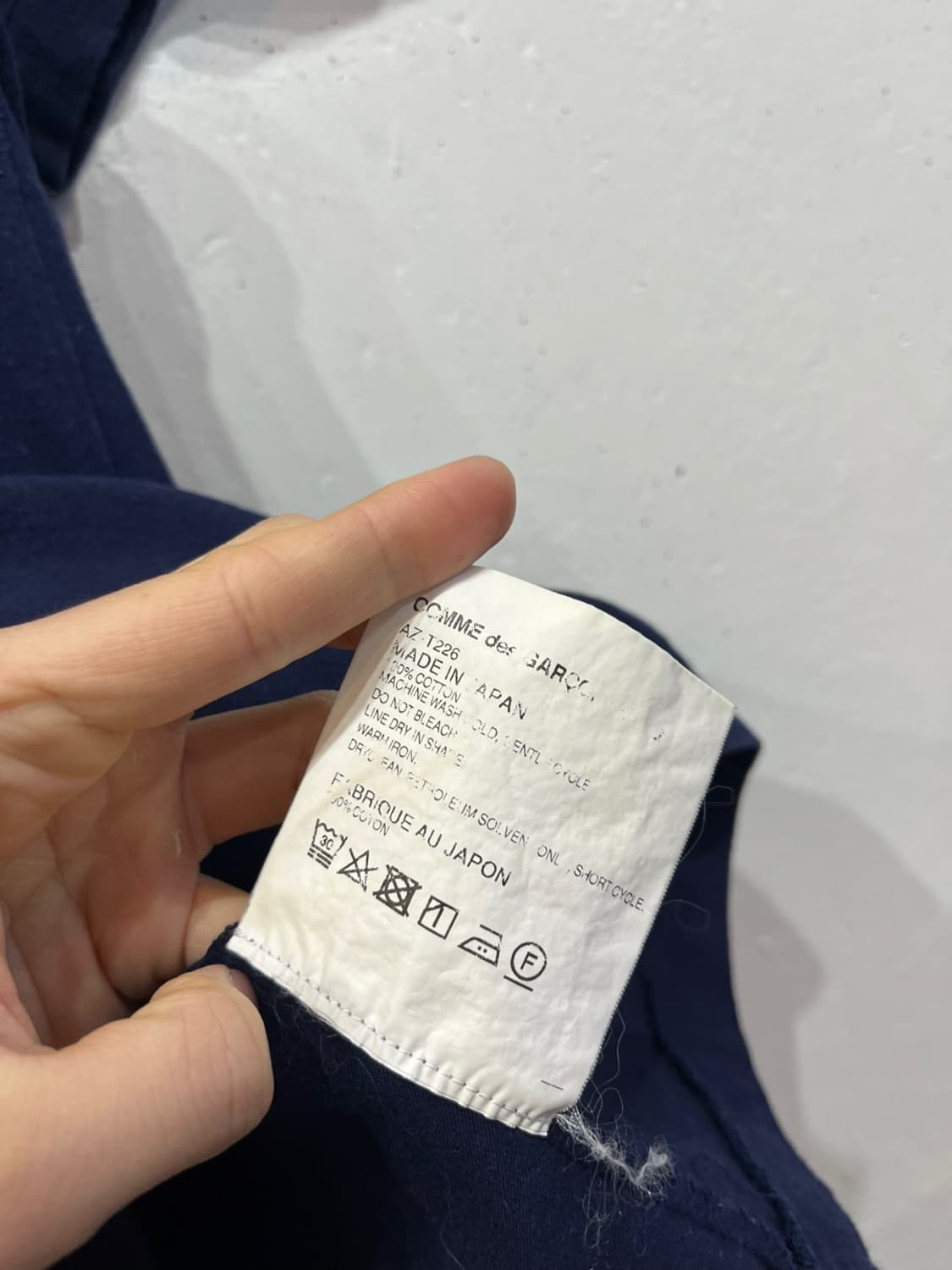 꼼데가르송 PLAY 더블와펜 반팔 티셔츠 네이비 XL 상품이미지6