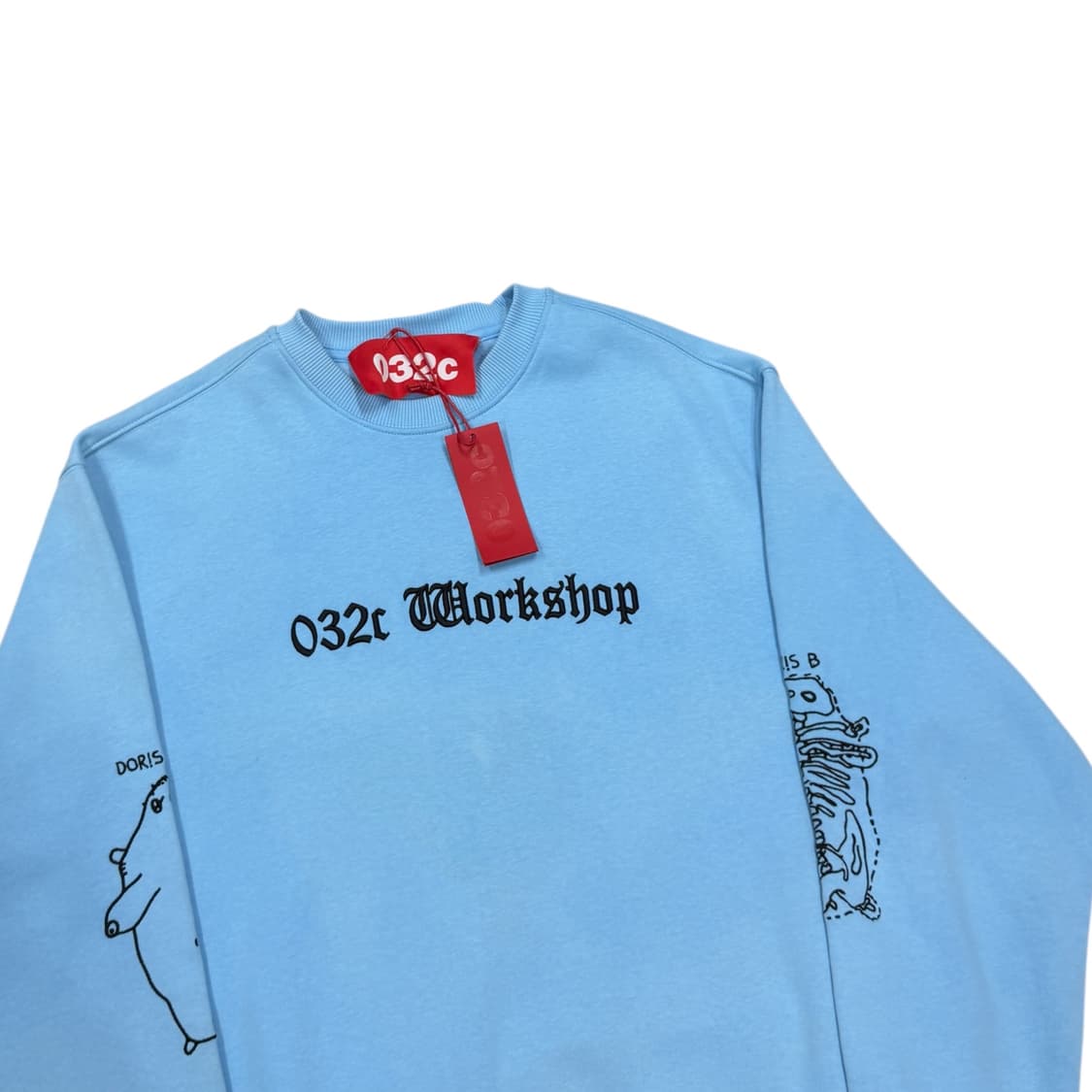 032C 엠브로이드 크루넥 스웻셔츠 기모 맨투맨 블루 L 상품이미지2