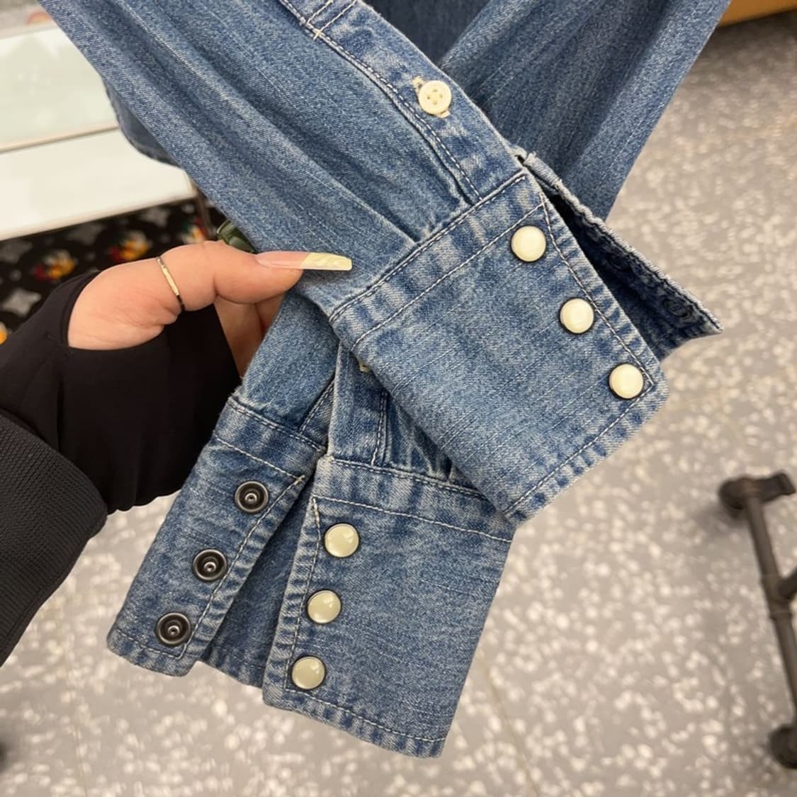 데님 앤 서플라이 웨스턴 컨트리 플라워 데님셔츠 S C08023 상품이미지7