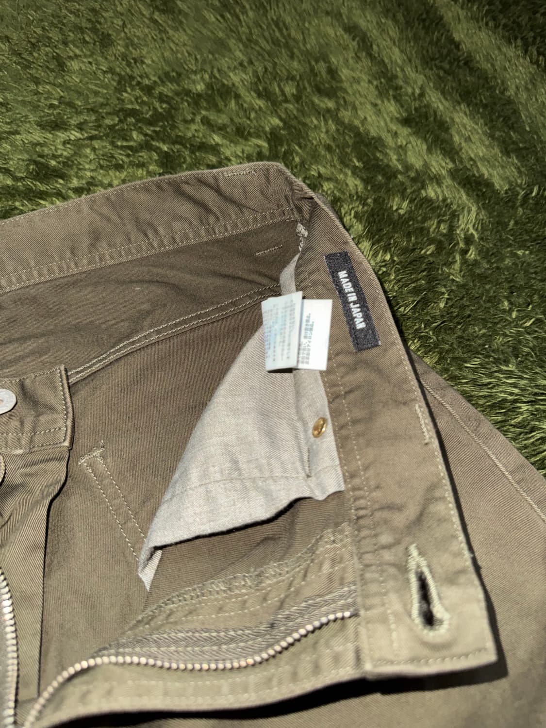[M] Beams 빔즈 Made in Japan 코튼 팬츠 올리브 상품이미지4