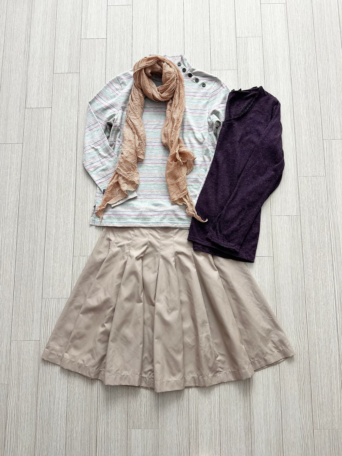 jpn 히피 모리걸 하구미 스즈코 아오이유우 레이어드 코디세트 상품이미지6