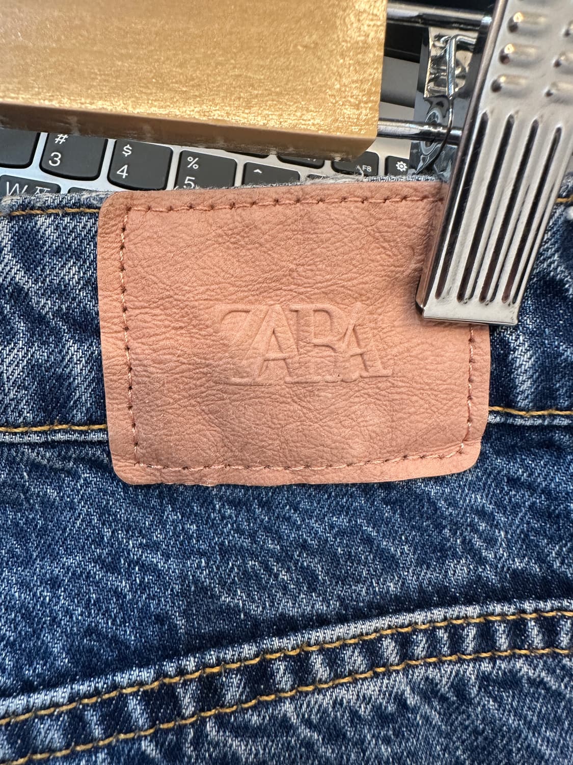 eu36) 자라 중청 워싱 일자 청바지 상품이미지3