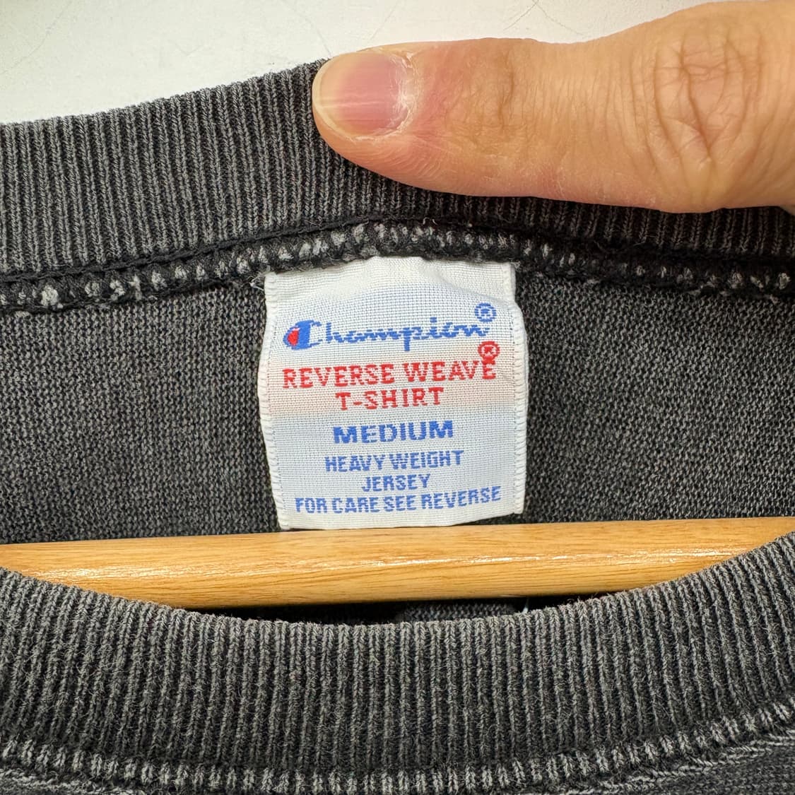 챔피온 피그먼트 차콜 반팔 티셔츠 남성XL 상품이미지4