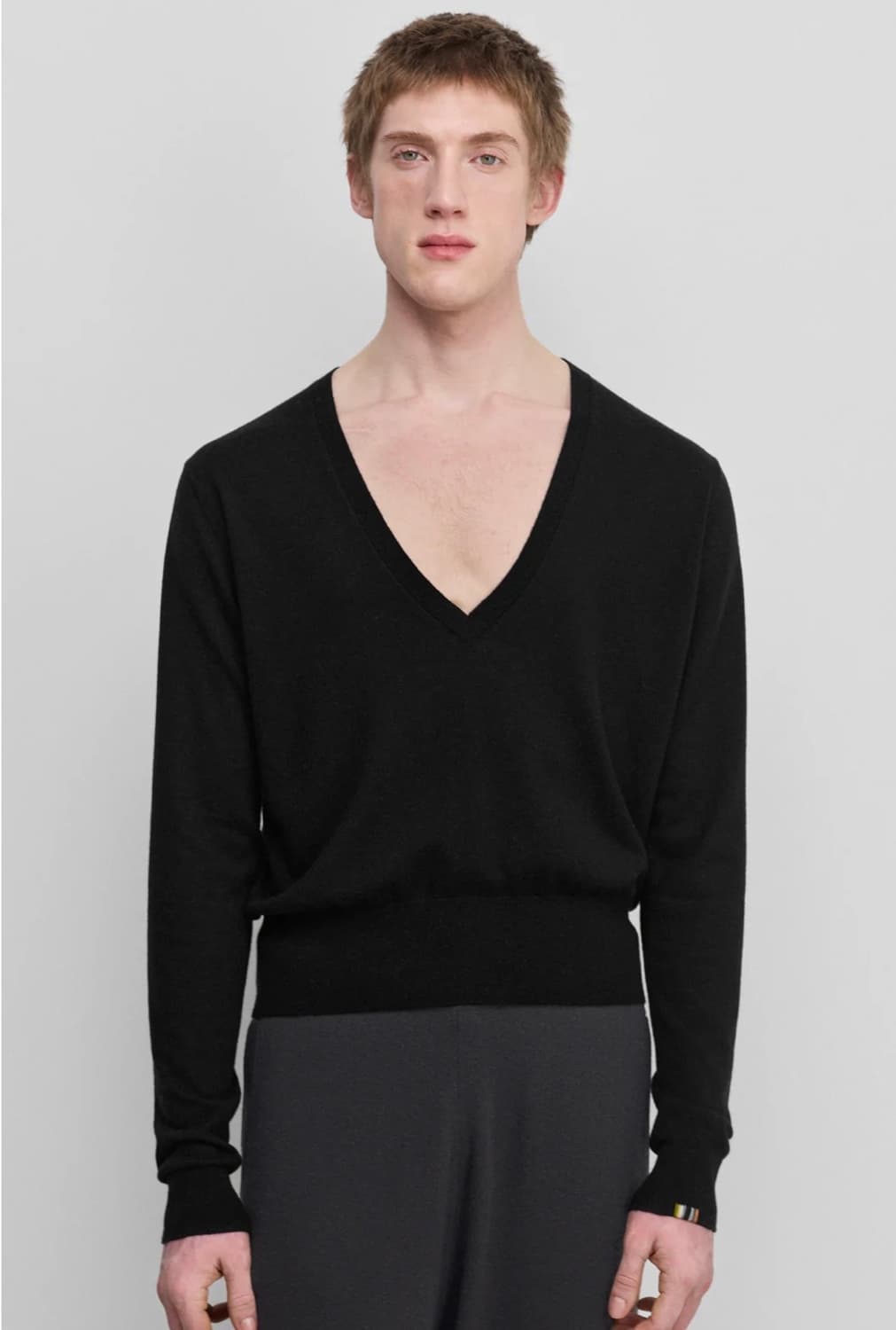 [F]익스트림캐시미어 26ss 콜린 브이넥 니트/블랙 상품이미지1
