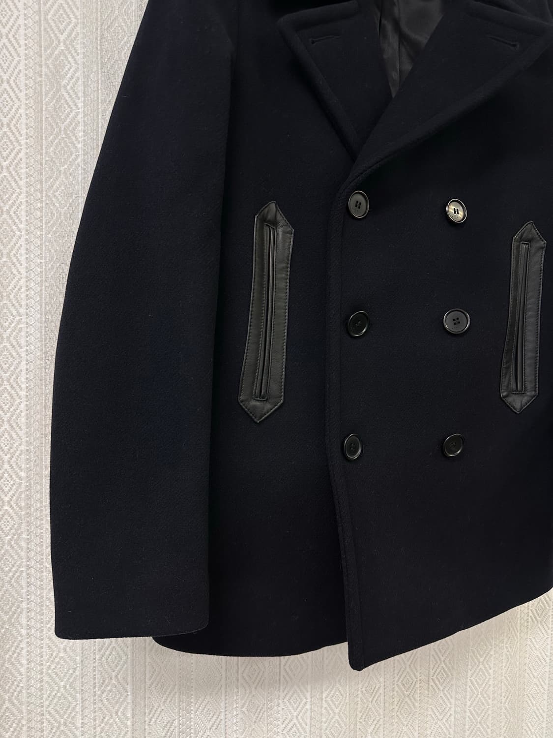 (M)산드로옴므 더블 브레스티드 피코트 다크네이비 상품이미지3