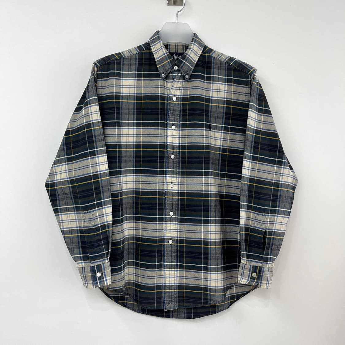 폴로 랄프로렌 90s 그린 브라운 체크 남방 셔츠 상품이미지2