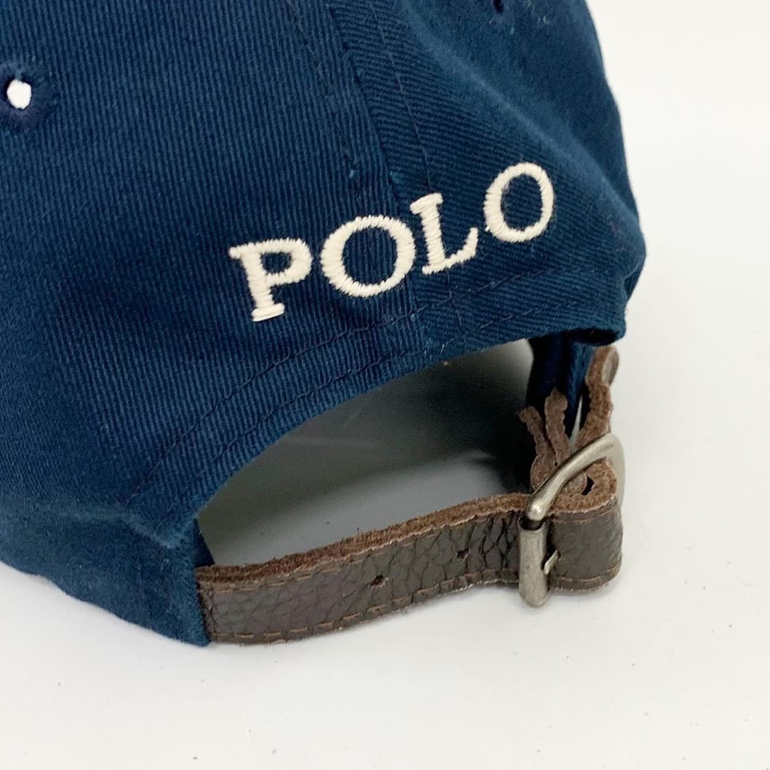 폴로 랄프로렌 네이비 로고 레더 스크랩 볼캡 상품이미지3
