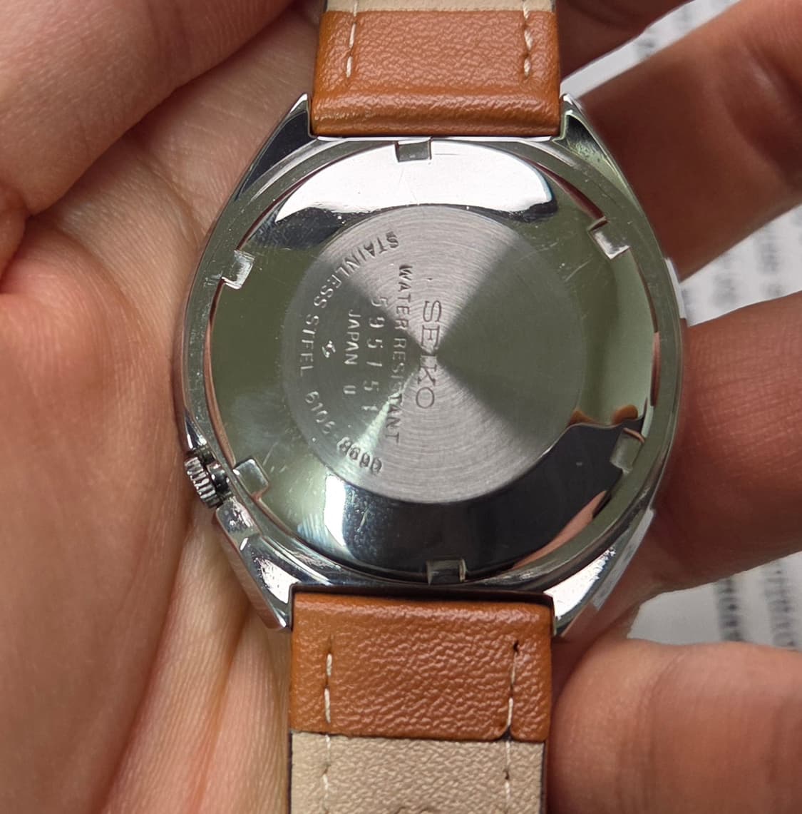 레어] 빈티지 세이코 액투스SS 와이드보이 그린판 한자 데이데이트  상품이미지5