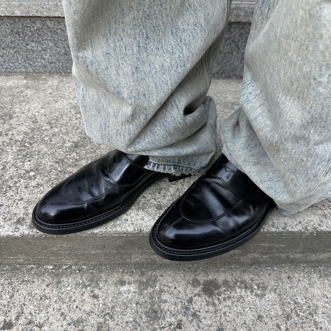 00s 빈티지 프라다 가죽 스톰퍼 로퍼 상품이미지9