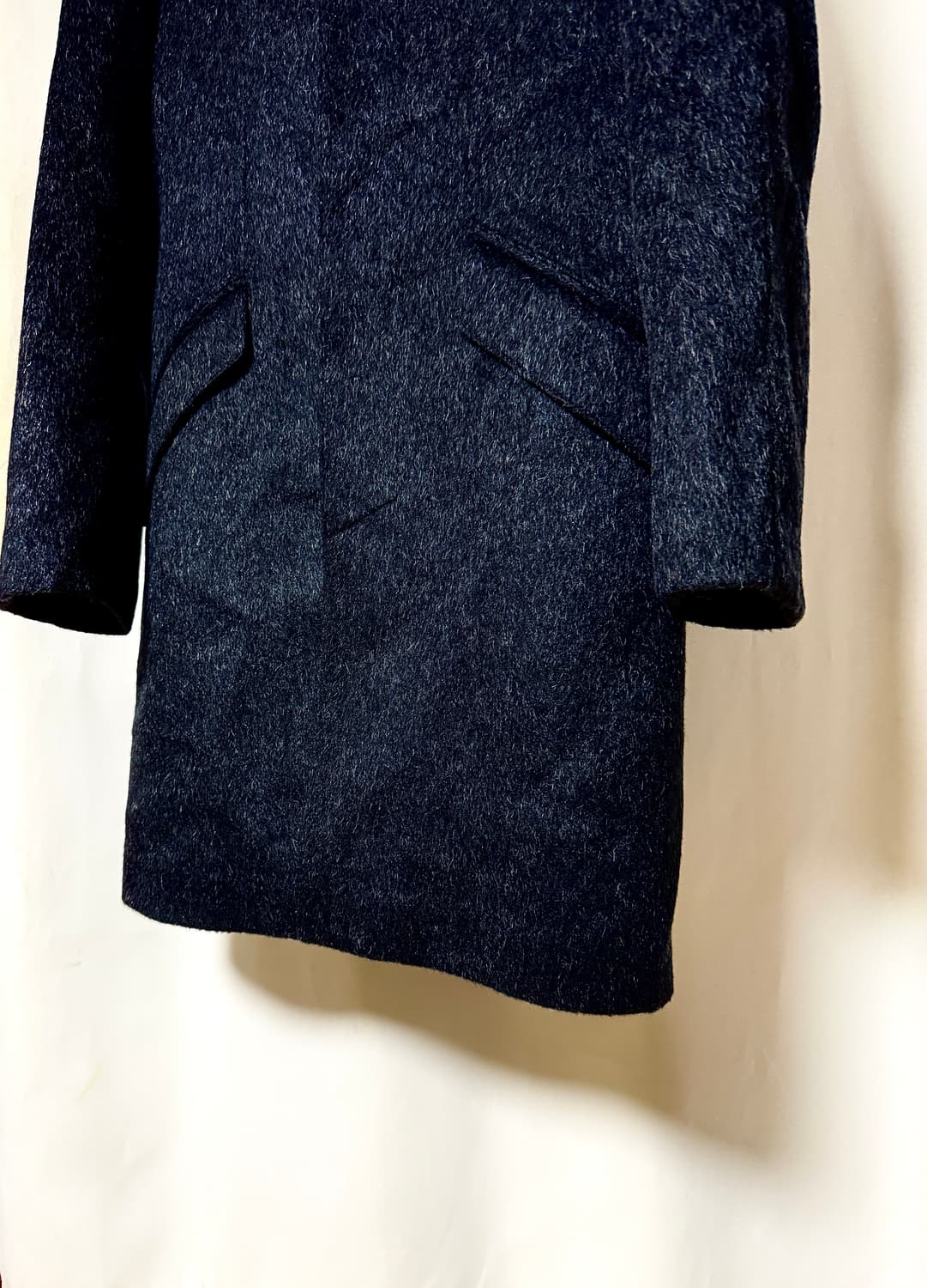 RAF SIMONS Mohair 블루블랙 다이아 싱글 코트 상품이미지3