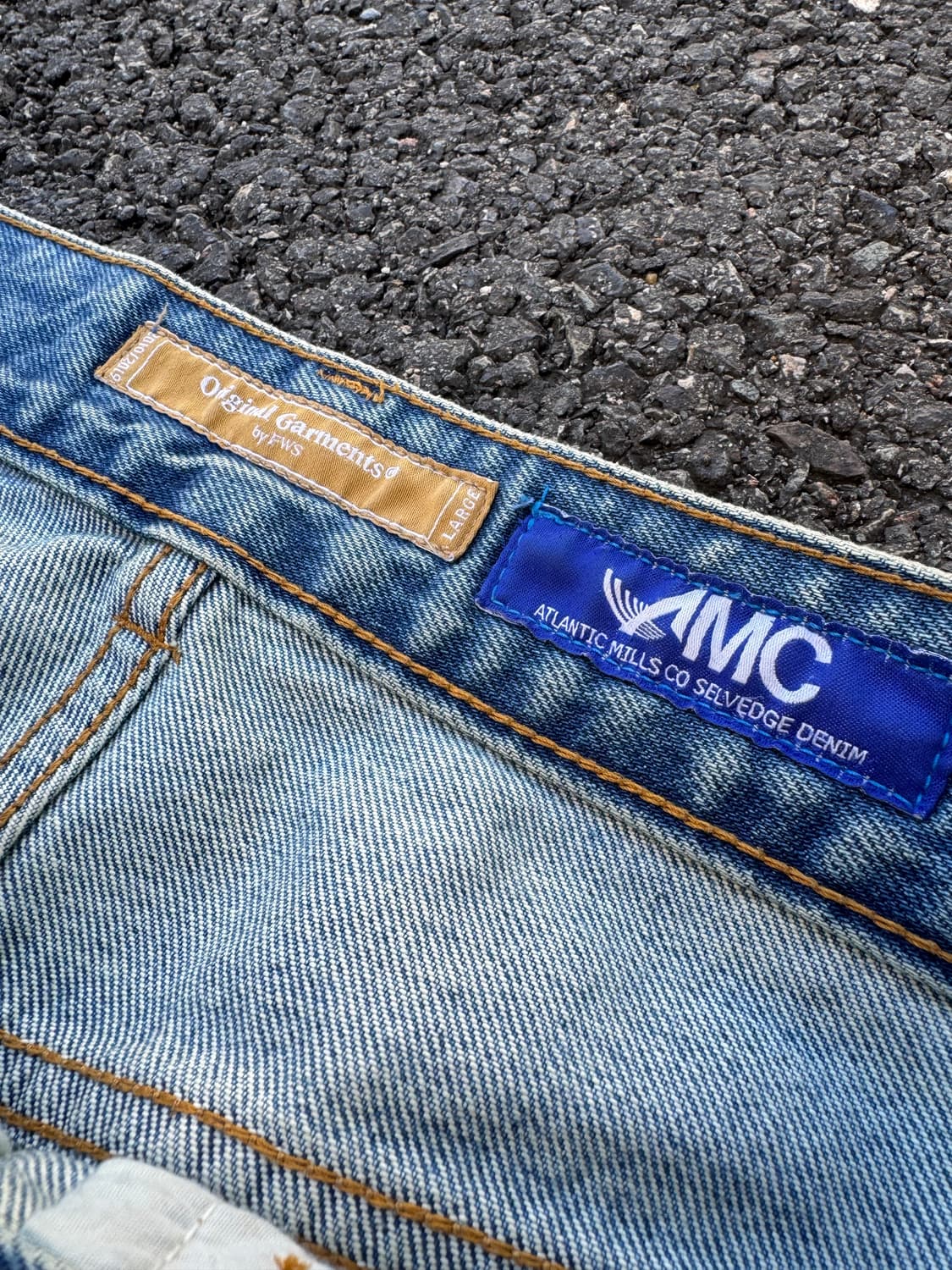 프리즘 웍스 셀비지 밑단 컷팅 데님팬츠 상품이미지5