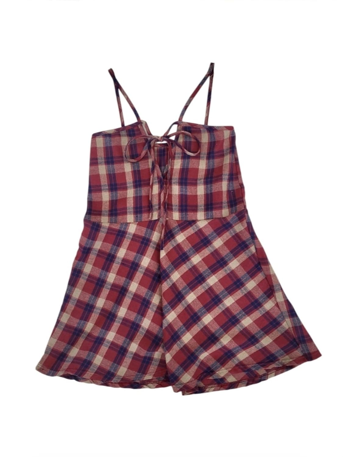 빈티지 백리본 타이 체크 ops red 상품이미지1