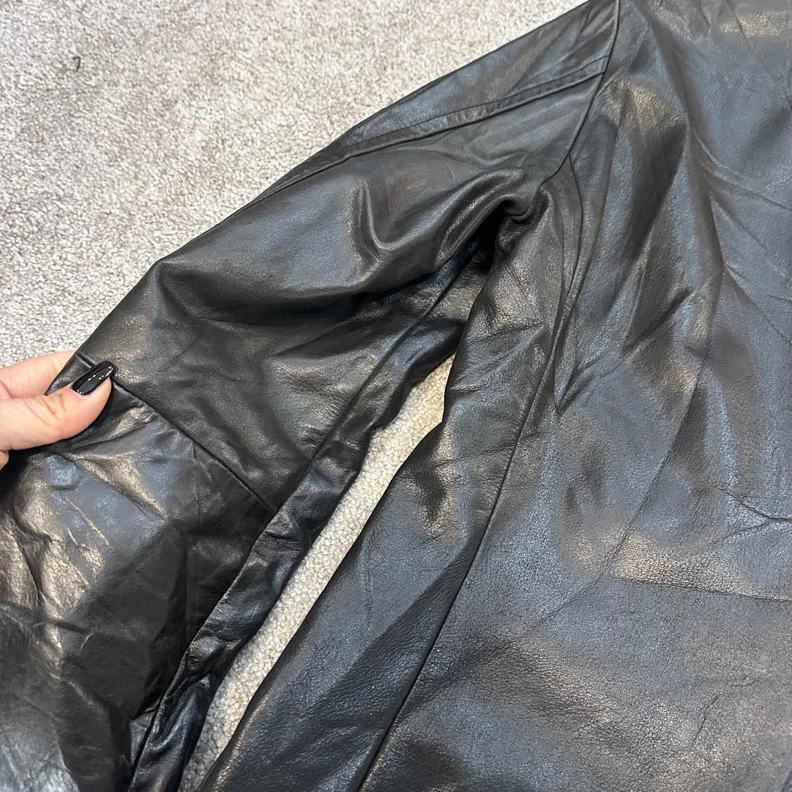 토네이도마트 블랙 소가죽 블레이저 자켓M 상품이미지8