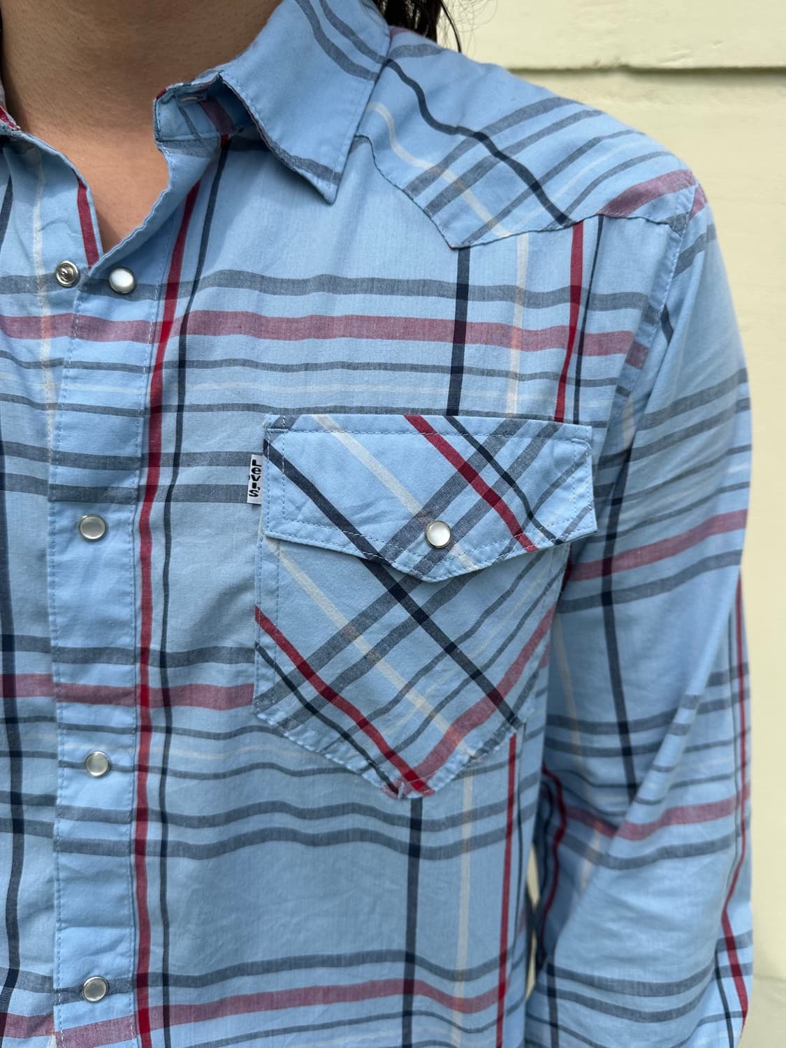 리바이스 블루 체크 웨스턴 셔츠 상품이미지8