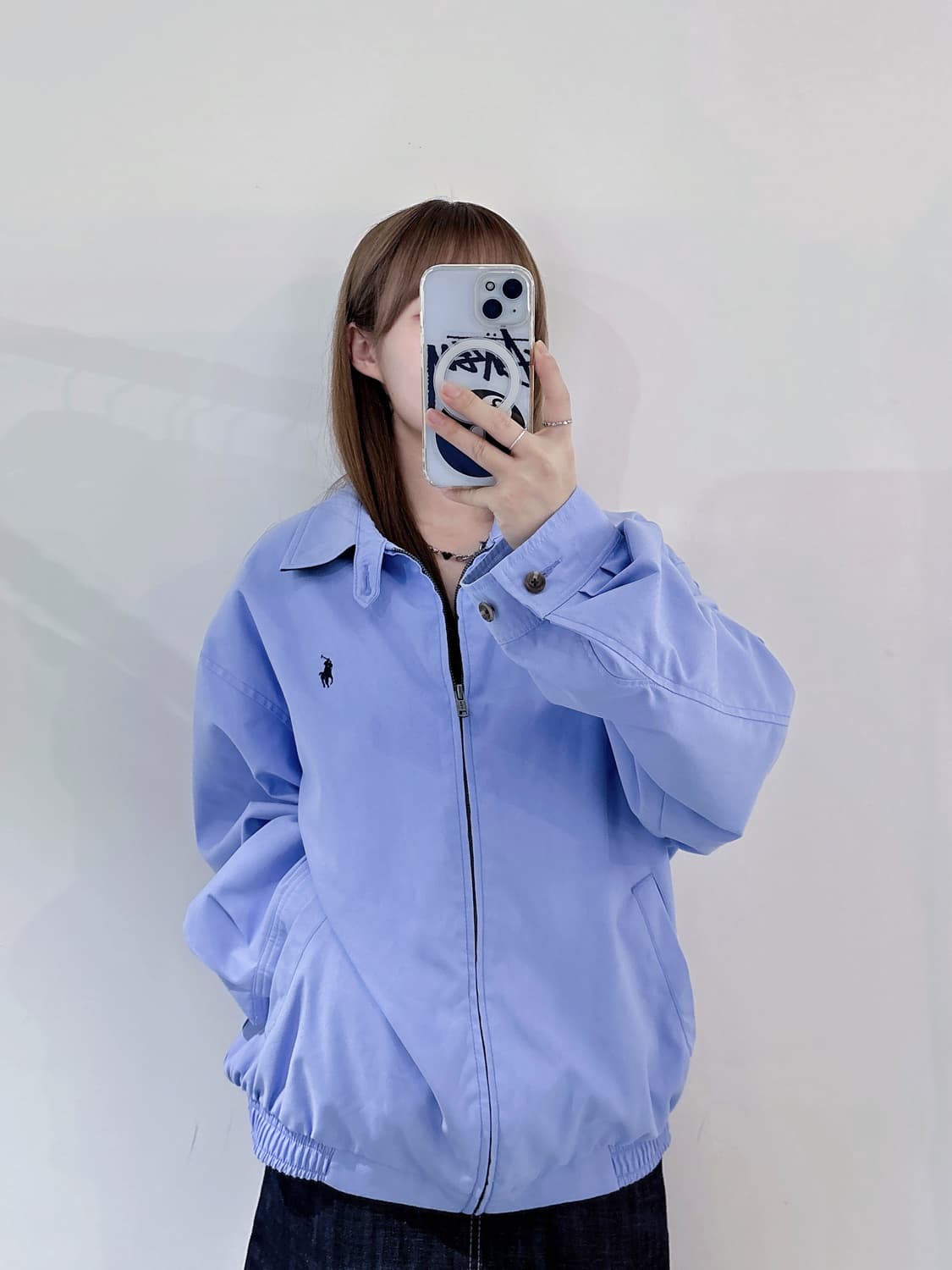 폴로랄프로렌 네이비포니 베이비블루 스윙톱 자켓 상품이미지1