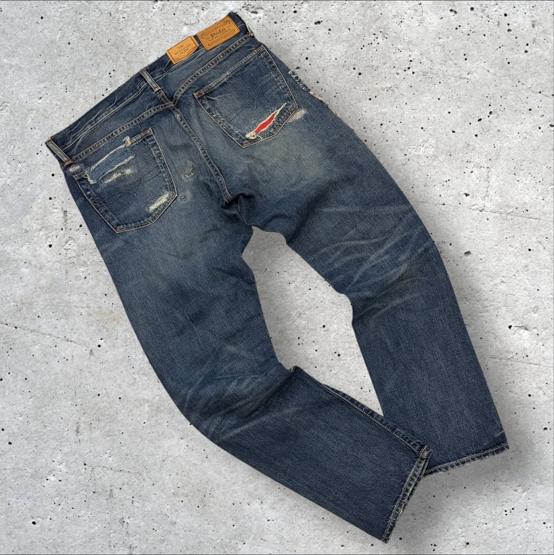 [34x30] 폴로 랄프로렌 패치워크 데미지 디스 데님 팬츠 B901 상품이미지2
