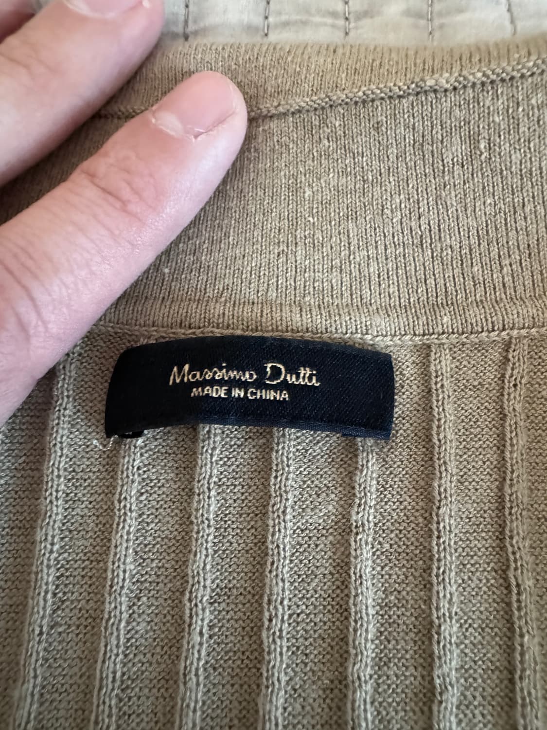 마시모두띠 / 리브트 니튼 코튼 & 리넨 블렌드 폴로 셔츠 올리브/ XL 상품이미지5