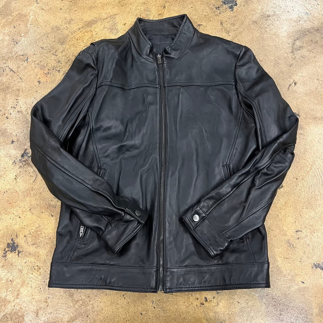 [정품/M] POLICE 블랙 가죽 남성 자켓 b19 상품이미지2