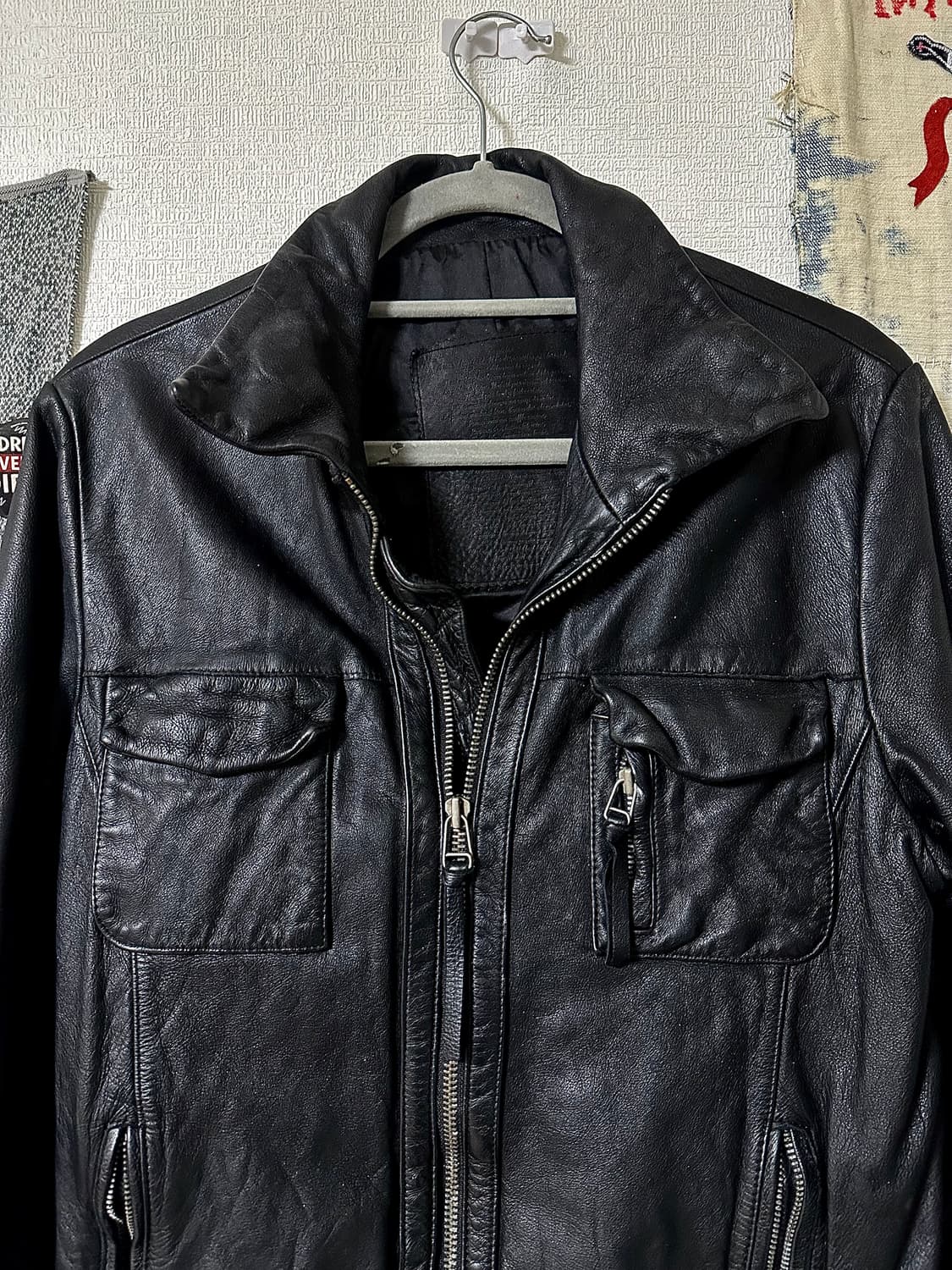 헤비 고트스킨 멀티포켓 레더 자켓 상품이미지2