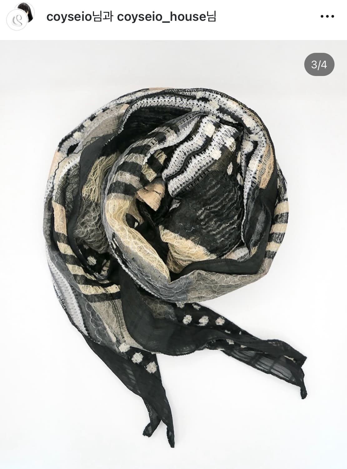 코이세이오 스카프 프리뷰 블랙 + 노트 (새상품) 상품이미지1