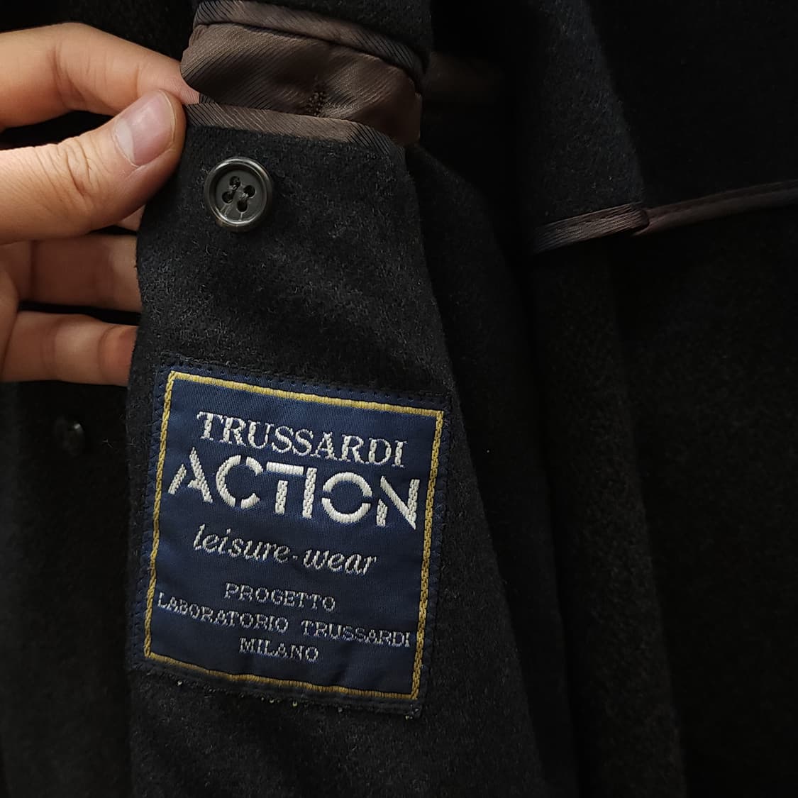 90s 트루사르디 울코트 발마칸 코트 챠콜 그레이 48 상품이미지7