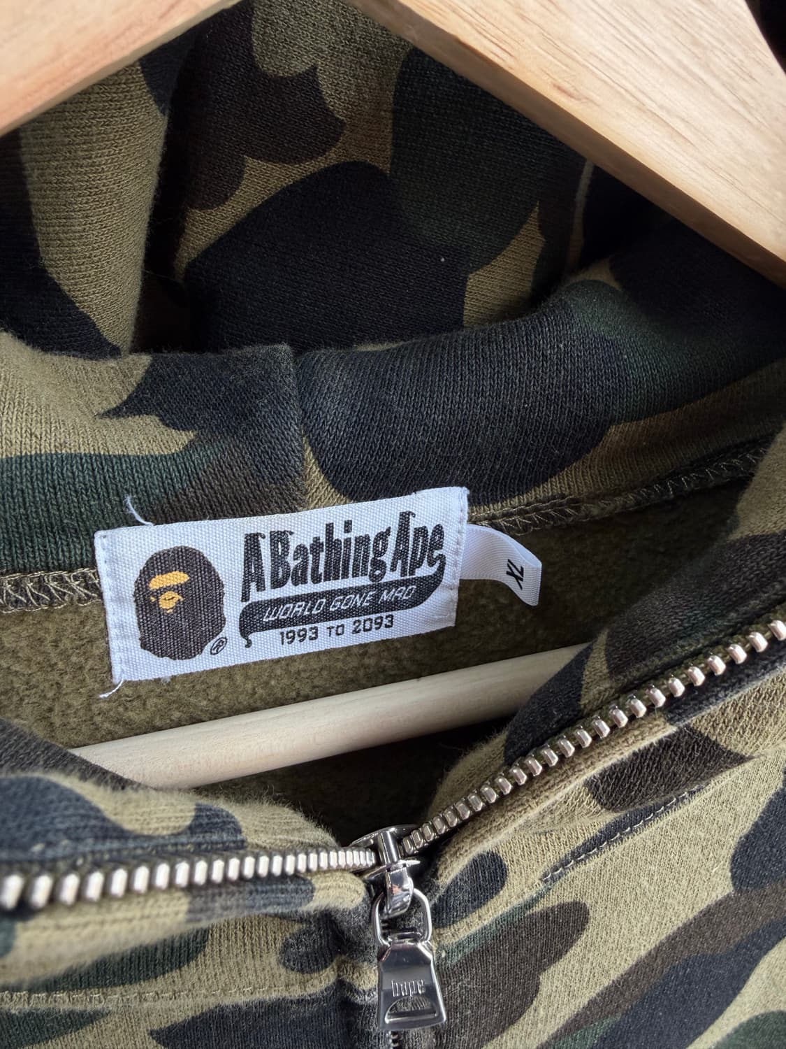 XL/ 베이프 컬리지 녹계 카모 후드집업 상품이미지6