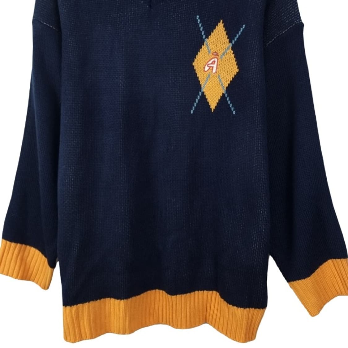 [꼼파뇨] (새상품) 오버사이즈 브이넥 니트 네이비 M18697 상품이미지5