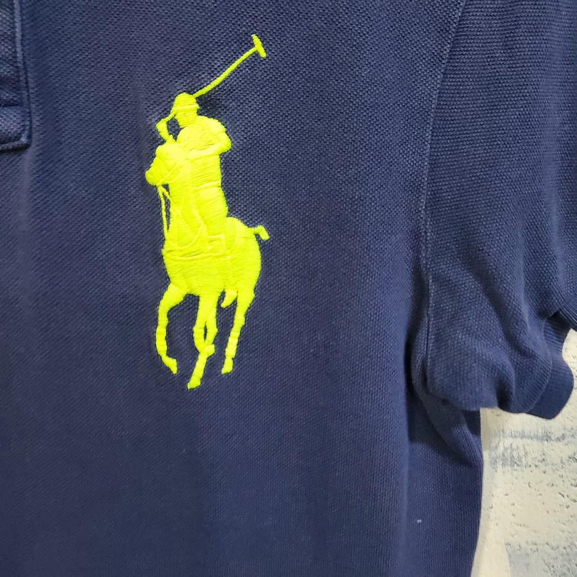 폴로 랄프로렌 네이비 커스텀핏 빅포니 반팔 카라티 Xs 상품이미지3