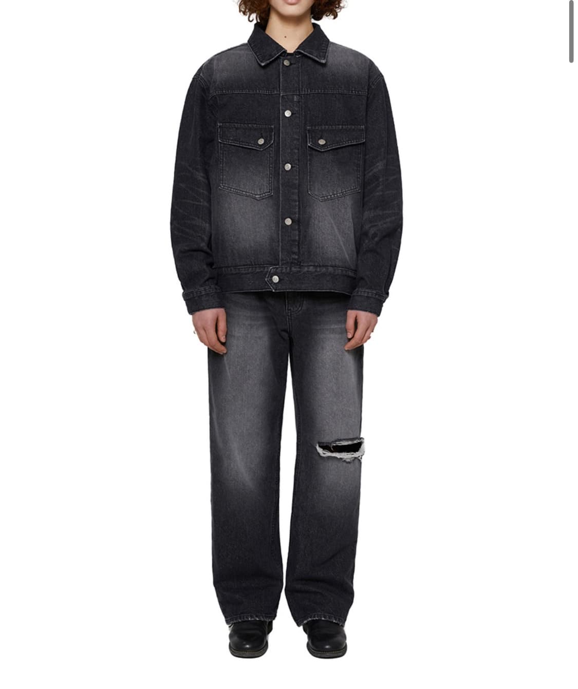 비바스튜디오 DENIM TRUCKER JACKET [BLACK] M사이즈 상품이미지3