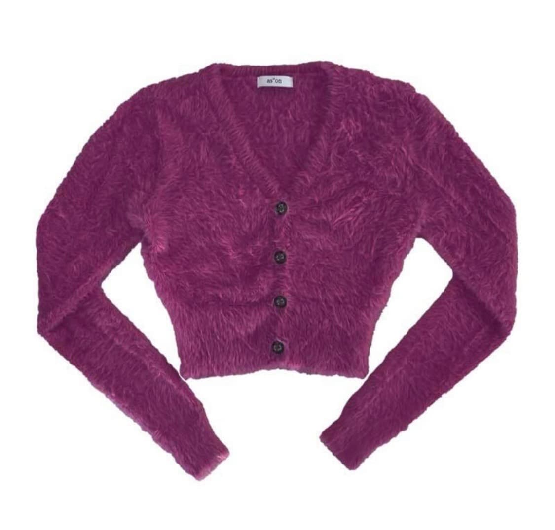 애즈온 마카롱 가디건 마젠타 상품이미지2
