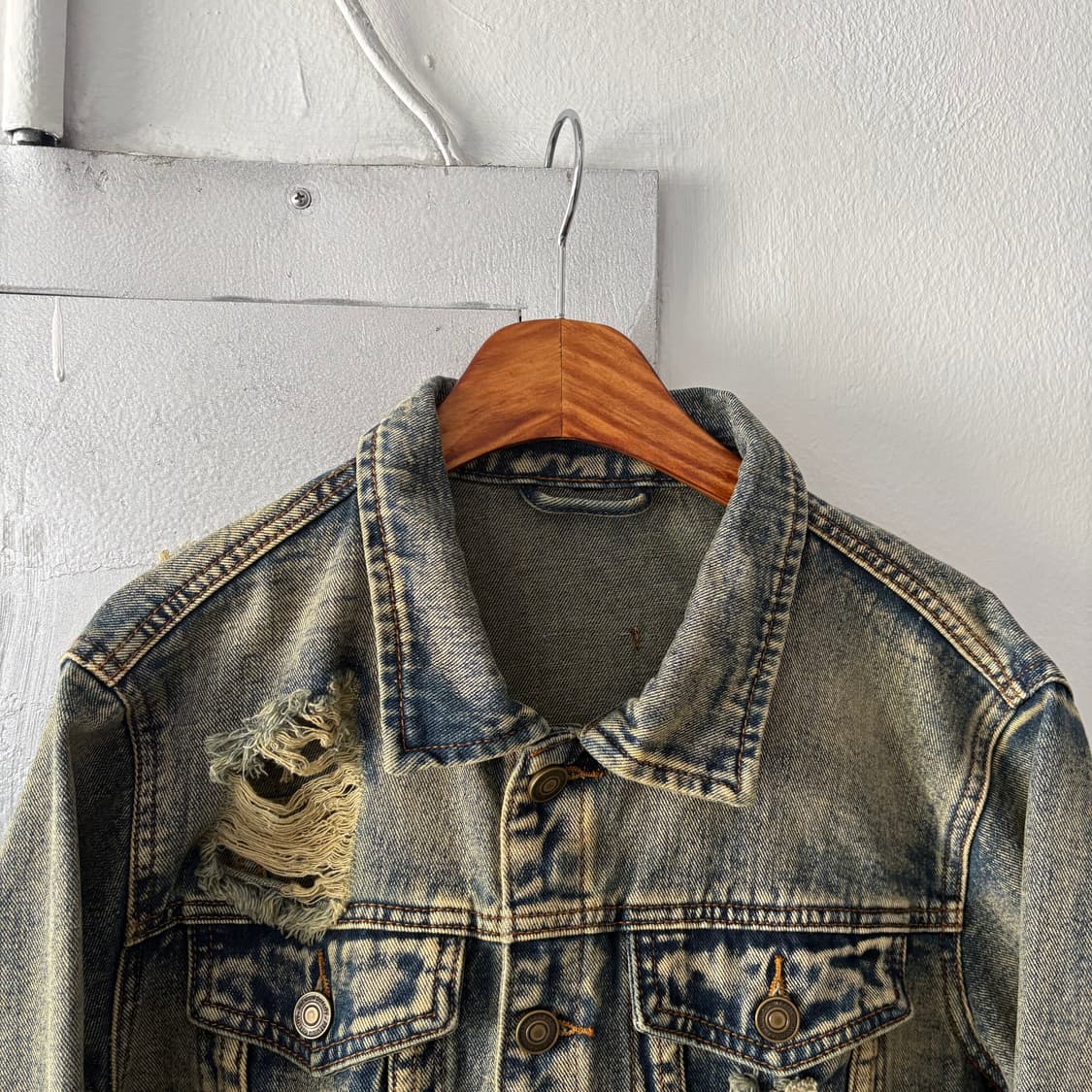빈티지 워싱 & 디스트레스 데님자켓 상품이미지2