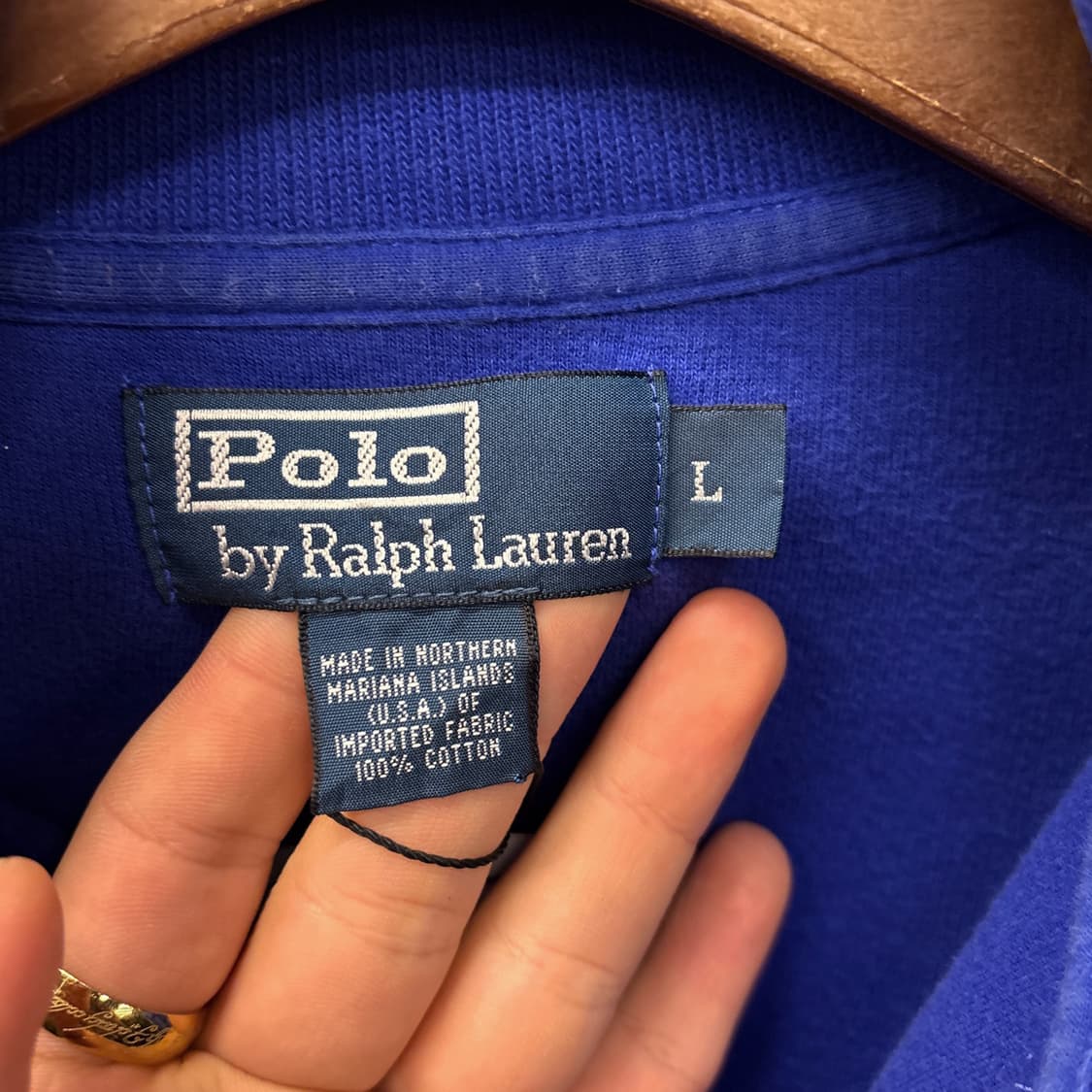 90s 폴로 랄프로렌 피마코튼 하프집업 니트 코발트블루 N922 상품이미지8