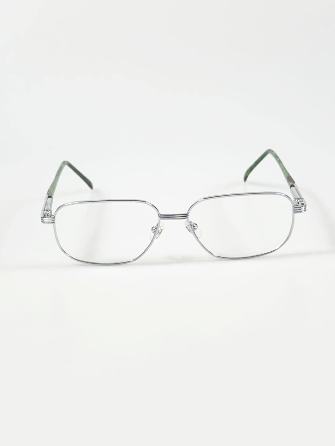 90s 실버 메탈 슬림 스퀘어 프레임 빈티지 안경 상품이미지2