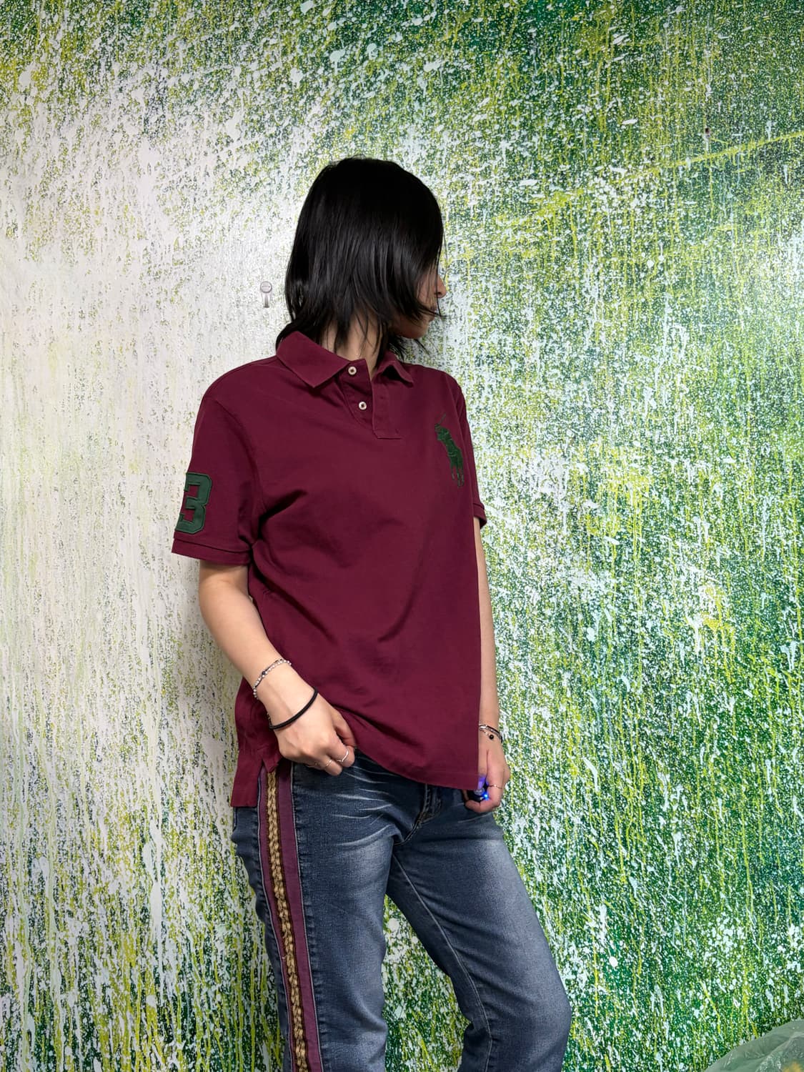 폴로 빅포니 치프키프 와인 버건디 반팔 카라 티셔츠 M 상품이미지6
