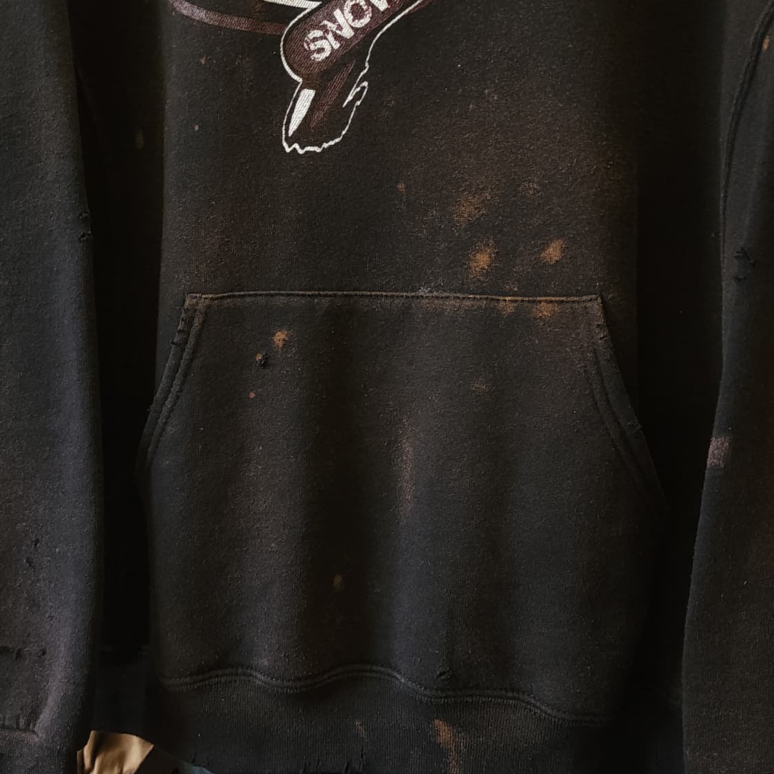 90s 러셀 후드 빈티지 스웻셔츠 러셀 썬페이딩 스노우보드 블랙 L 상품이미지8