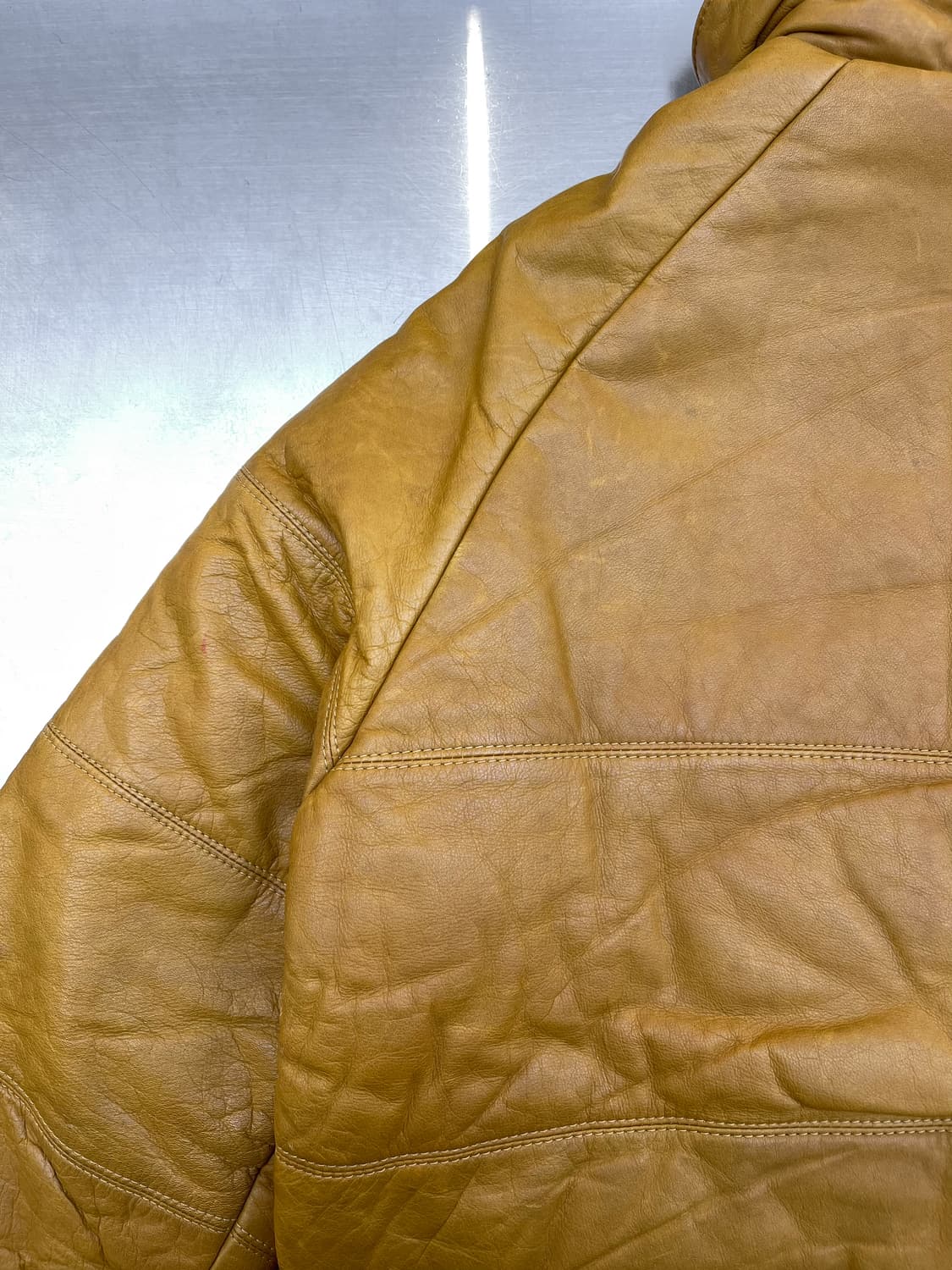  하이드 앤 시크 90s 소 가죽 다운 자켓 상품이미지7