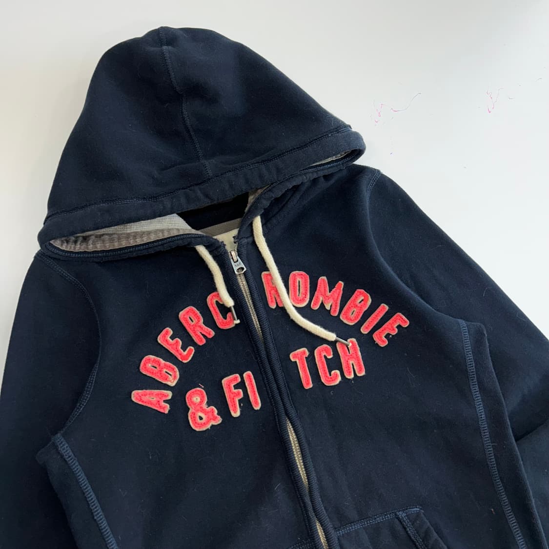 Abercrombie 아베크롬비 2-way 핑크 스펠아웃로고 후드집업 상품이미지4