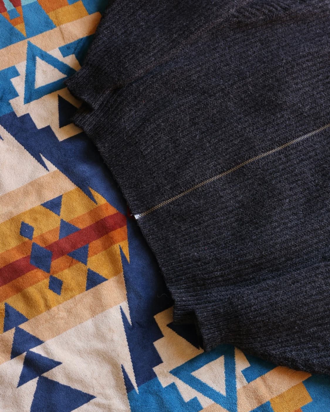 엘엘빈 80s 알파카 울 드라이버 풀 집업 니트 가디건 차콜L 상품이미지7